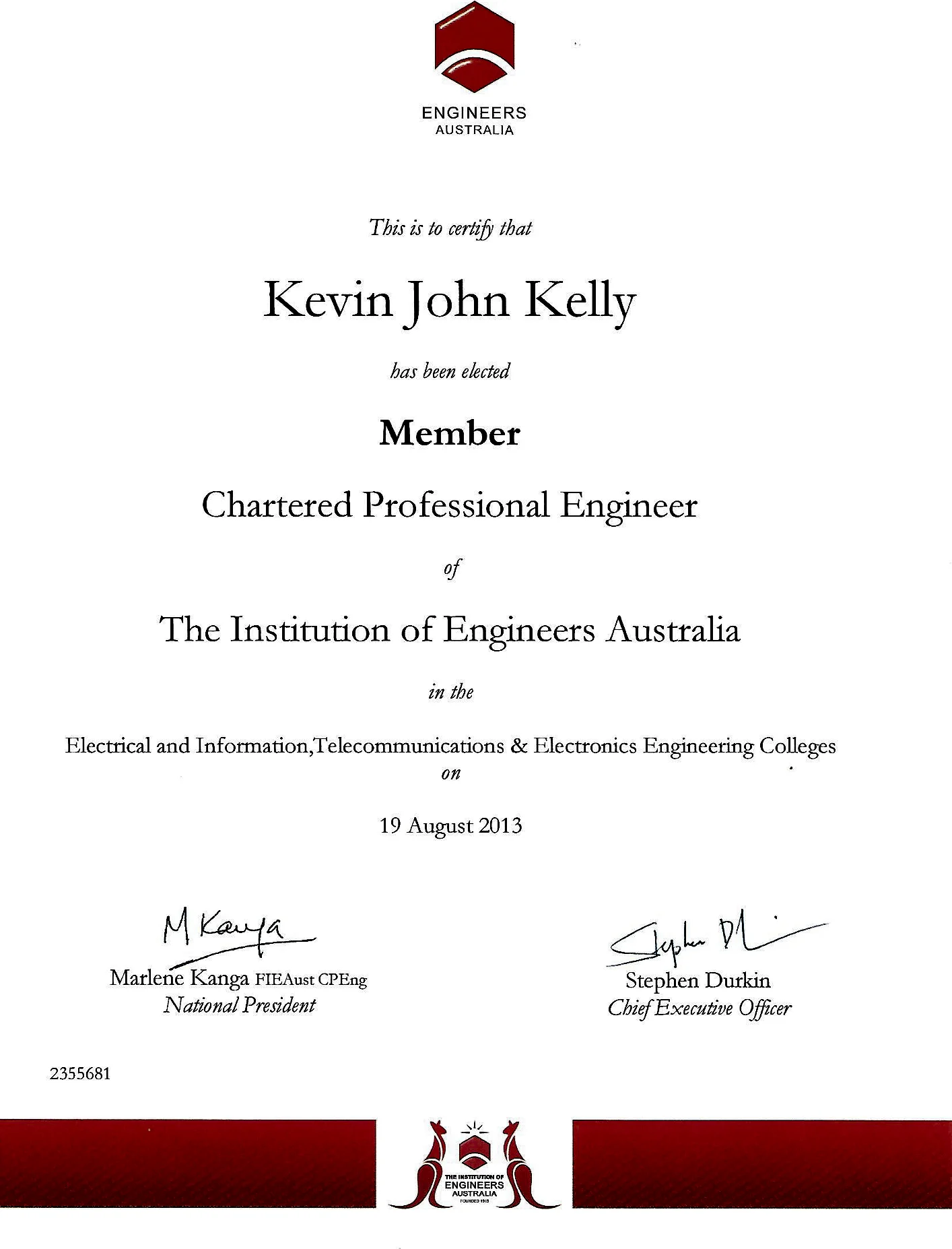 Chartered Professional Engineer (CPEng)