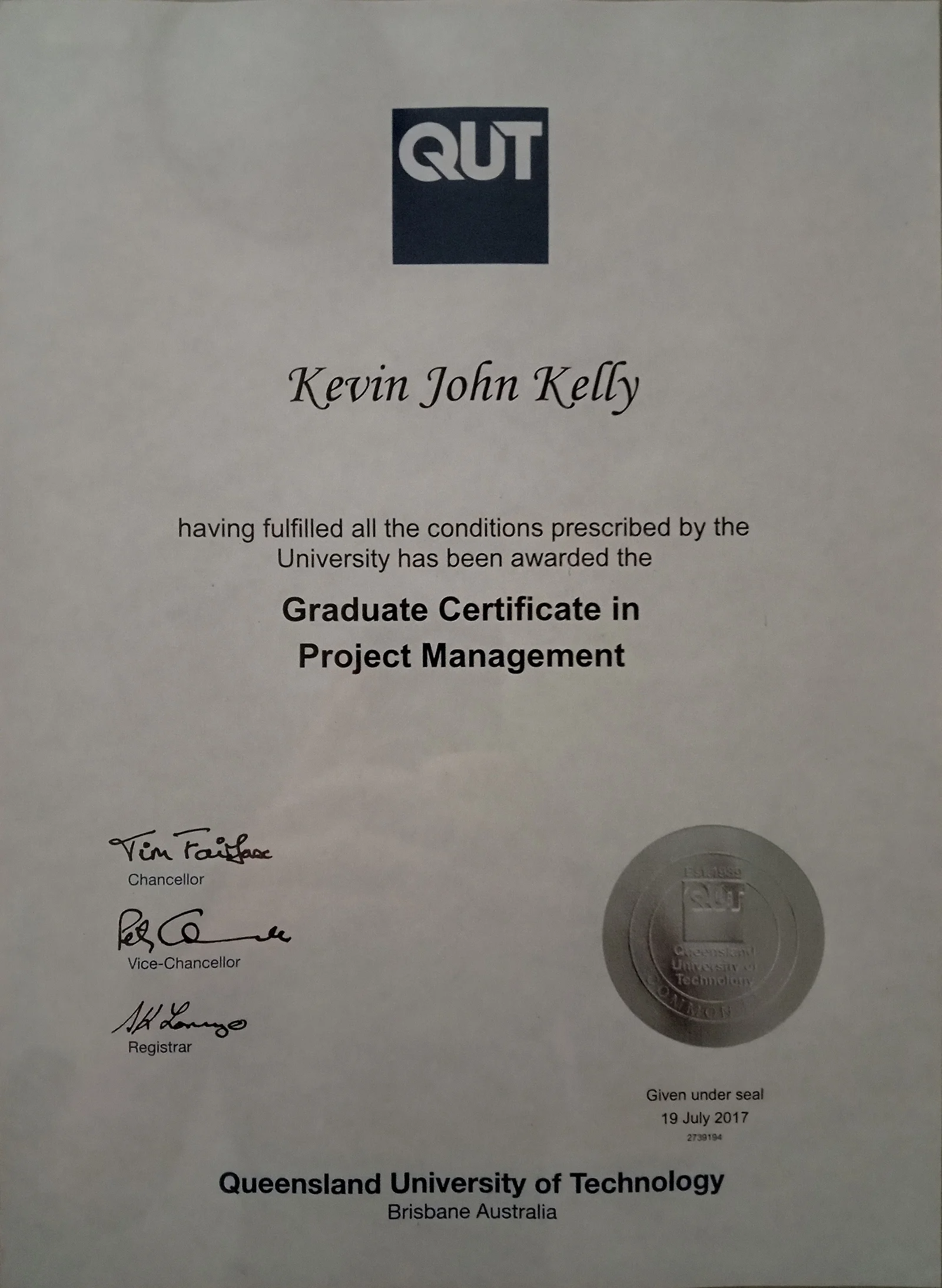 Graduate Certificate in Project Management